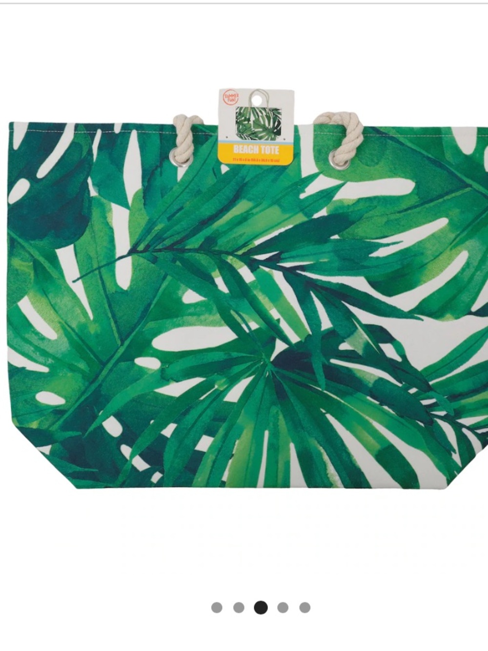 Tropical Green Leaf Beach Tote
